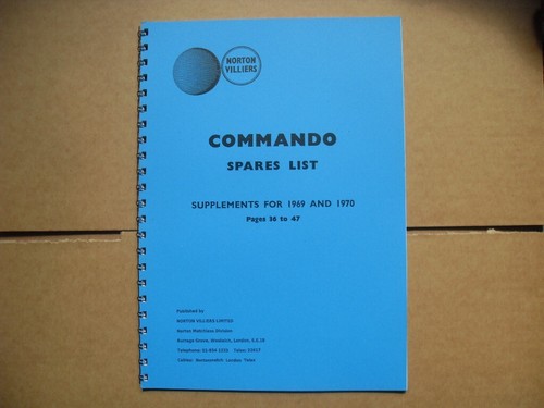 Norton commando 750 parts book - parts,