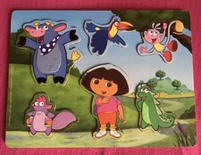 Dora The Explorer Wooden Board Jigsaw Puzzle Toy 6 Pieces With Fur 2005
