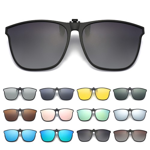 Polarised clip sunglasses - on,