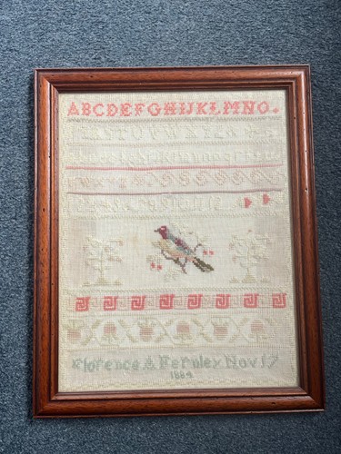 Antique needlework alphabet - needlework,