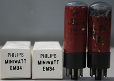 2pcs philips miniwatt em34 - 2pcs,