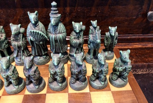 Vintage chess set animal - vintage,
