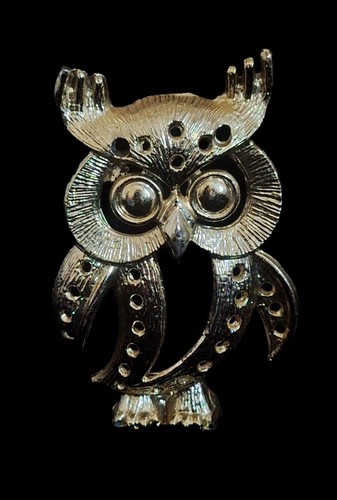 Vintage golden owl earring - vintage,
