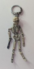 Vintage Skeleton Plastic Keyring Gothic Horror Bones Human Body Used