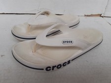 Crocs Flip Flops Sandals Men 6 Women 8 White Slip On