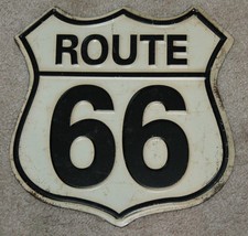 Route 66 Sign Embossed Metal