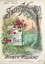 Victorian Music Hall Sheet Music- Sweet Violets Waltz - Warwick Williams c1890