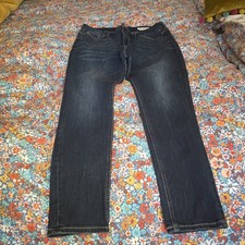 M&S Magic Jeans LIFT Straight Leg 16 Reg 34W 30L Shaping Stretch Blue Denim 