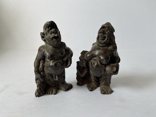 Vintage resin caveman family - vintage,
