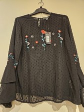 Pretty Black Embroidered Sheer