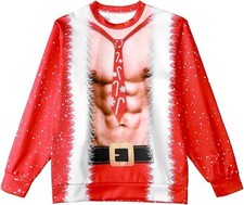 Mens Women Ugly Christmas Jumper Sweater Funny 3D Print Sweatshirt Xmas Pullover