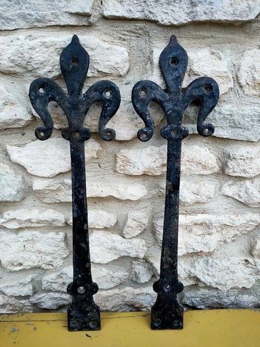 Vintage iron hinge gate straps - hinge,