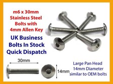 6x Stainless Steel Bolt m6 x