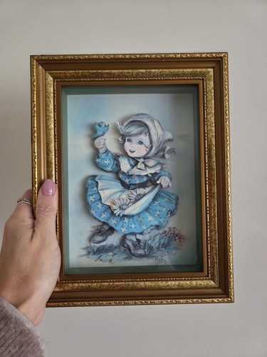 Framed vintage decoupage - framed,
