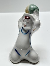 VTG 50's USSR POLONNOE PORCELAIN FIGURE Boy with Ball Happy Childhood Minimalism