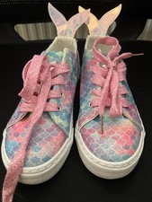 Brand New Mermaid Girls Sparkle/shimmer glitter trainers tails -  Size 2 (UK)