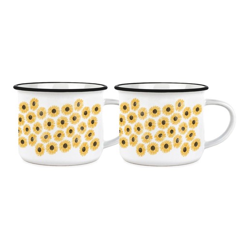 Sunflowers mugs set yellow - mugs,