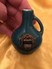 VINTAGE SPIRIT BOTTLES MINIATURE CREME MENTHE JUG DOLFI GREEN 47  EMPTY BOTTLE