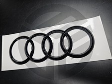 AUDI A3 2010-2020 REAR BOOT BADGE Logo Rings Emblem Gloss Black 192MM