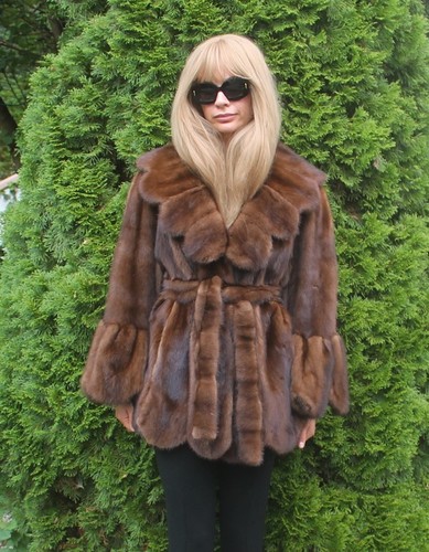 Natural saga mink - fur, coat