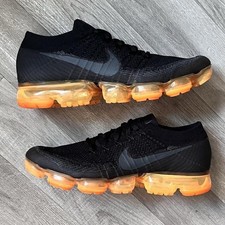 Nike Air Vapormax Flyknit Black Orange 2017 Release Size U.K 10