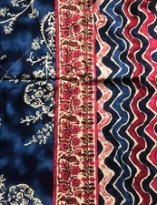 2m Blue Border Print Viscose