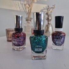 Sally Hansen Complete Salon Manicure Polish Glitter  Top Coat Bundle Job Lot x3
