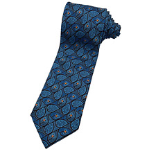 ITALO FERRELLI Silvi Marina Men's Blue Mosaic Geometric Italy Silk Neck Tie