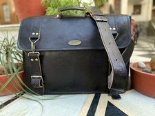 Leather Men's 18 inch Laptop Vintage Computer Messenger Briefcase Satchel Black