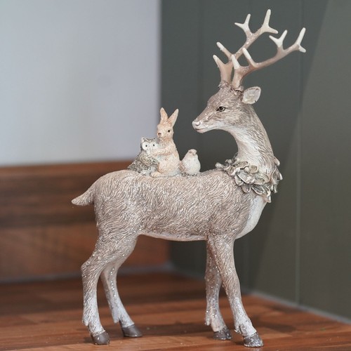 Standing reindeer resin - reindeer,