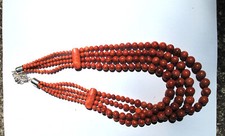 Jay King Desert Rose Trading Sterling Silver Red Coral Multi-Strand Necklace