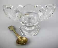 Crystal glass Salt Cellar Pot. Jefferson Chippendale Krys-Tol. Art Deco. Vintage