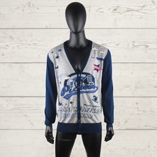 MOODS OF NORWAY 100% Merino Wool Men's Button Cardigan L Novelty Large Pullover