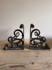 Iron Scroll Bookends Antique