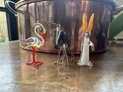Small vintage glass animals - vintage,