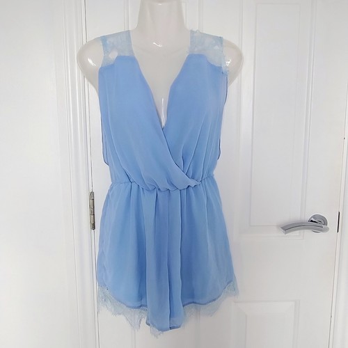Light blue lace playsuit - blue,