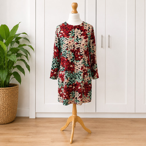 Zara red green floral - zara,