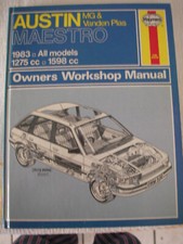Haynes Owners Workshop Manual for Austin/MG/Vanden Plas Maestro 1983 all models