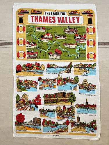 Vintage tea towel - tea, 70s