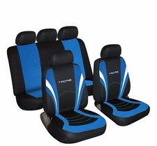 Universal Seat Covers Full Set Sports Black Blue Washable Airbag Compatible