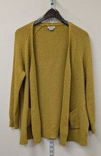 Ladies FAT FACE Yellow Open Cardigan with Long Sleeves Size 14 - CG G38