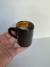 Vintage Guernsey Studio Art Pottery Brown Small Coffee Cup Mug Rustic Cottage