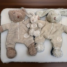 Moulin Roty Basile & Lola Rabbit Bear and Bunny - Set Of 3