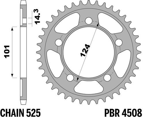 Pbr rear sprocket black - rear,