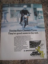 DUNLOP RAIN CHEETAH TYRES THEY'RE GOOD NEWS IN THE WET 1978 ADVERT A4 FILE 27