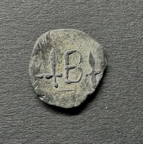 Medieval lead token cross - medieval,