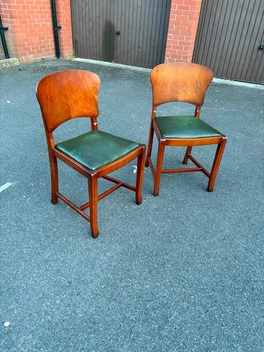 Art deco 1930s walnut chairs - walnut,