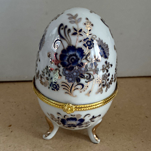 Porcelain egg trinket - trinket, box