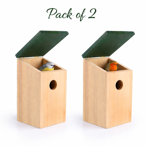 Wooden garden bird nest - wooden,