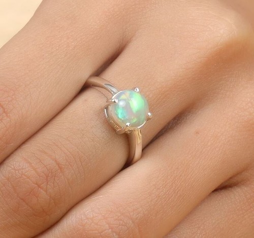 Natural ethiopian opal ring - ethiopian,